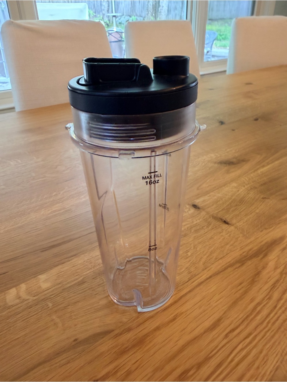 Clear 16oz Shaker Bottle with Black Flip Lid